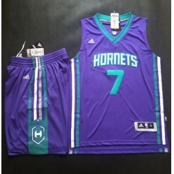 Hornets #7 Jeremy Lin Purple A Set Stitched NBA Jersey