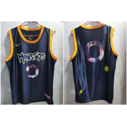 Men Monstars 0 Black Space Jam Stitched Movie Jersey