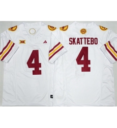 Men Arizona State Sun Devils 4 Cam Skattebo White 2025 F U S E  Vapor Limited Stitched Jersey
