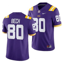 Lsu Tigers Jack Bech Purple College Football Men Jersey