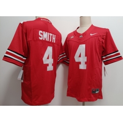 Men Ohio State Buckeyes Jeremiah Smith #4 Red F U S E Stitched NCAA Football Jersey