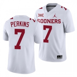 Oklahoma Sooners Ronnie Perkins White Game College Football Jersey