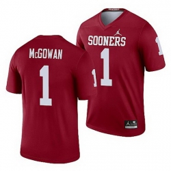 Oklahoma Sooners Seth Mcgowan Crimson Legend Men'S Jersey