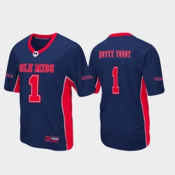 Men Ole Miss Rebels 1 Navy Max Power Football Jersey