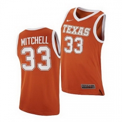 Texas Longhorns Tre Mitchell Orange College Basketball 2021 Top Transfers Jersey