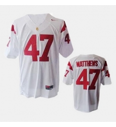 Men Usc Trojans Clay Matthews College Football White Jersey