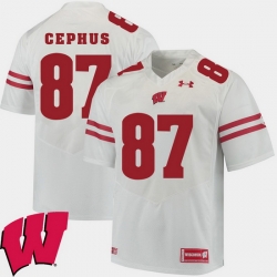 Men Wisconsin Badgers Quintez Cephus White Alumni Football Game Ncaa 2018 Jersey