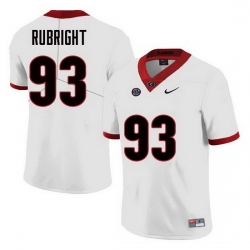 Men Georgia Bulldogs #93 Bill Rubright College Football Jerseys Sale-White