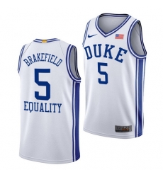 Duke Blue Devils Jaemyn Brakefield White Equality Men Jersey