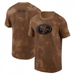 Men San Francisco 49ers 2023 Brown Salute To Service Sideline T Shirt