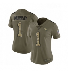 Women Arizona Cardinals #1 Kyler Murray Limited Olive Camo 2017 Salute to Service NFL Jersey