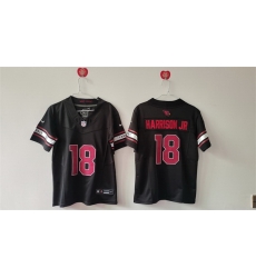 Women Arizona Cardinals 18 Marvin Harrison Jr Black 2024 F U S E Stitched Jersey