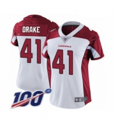 Women's Arizona Cardinals #41 Kenyan Drake White Vapor Untouchable Limited Player 100th Season Football Jersey