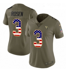 Womens Nike Arizona Cardinals 3 Josh Rosen Limited OliveUSA Flag 2017 Salute to Service NFL Jersey