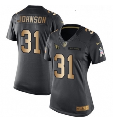 Womens Nike Arizona Cardinals 31 David Johnson Limited BlackGold Salute to Service NFL Jersey