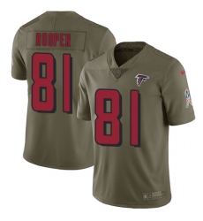 Nike Falcons #81 Austin Hooper Olive Mens Stitched NFL Limited 2017 Salute To Service Jersey