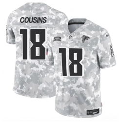 Youth Atlanta Falcons 18 Kirk Cousins 2024 F U S E Arctic Camo Salute To Service Limited Stitched Football Jersey