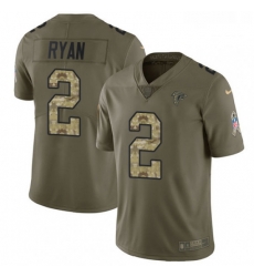 Youth Nike Atlanta Falcons 2 Matt Ryan Limited OliveCamo 2017 Salute to Service NFL Jersey