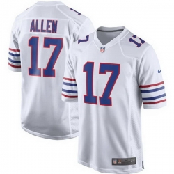 Men Buffalo Bills 17 Josh Allen White Stitched Game Jersey