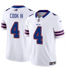 Men Buffalo Bills 4 James Cook III White 2025 F U S E  Vapor Untouchable Limited Stitched Football Jersey Men Buffalo Bills 4 James Cook III White 2025 F U S E  Vapor Untouchable Limited Stitched Football Jersey
