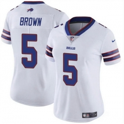 Women Buffalo Bills 5 Anthony Brown White Vapor Stitched Football Jersey