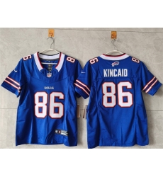 Women Buffalo Bills 86 Dalton Kincaid Royal 2023 F U S E  Vapor Untouchable Limited Stitched Football Jersey  Women Buffalo Bills 86 Dalton Kincaid Royal 2023 F U S E  Vapor Untouchable Limited Stitched Football Jersey
