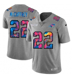 Carolina Panthers 22 Christian McCaffrey Men Nike Multi Color 2020 NFL Crucial Catch NFL Jersey Greyheather