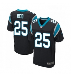 Mens Carolina Panthers 25 Eric Reid Elite Black Team Color Football Jersey