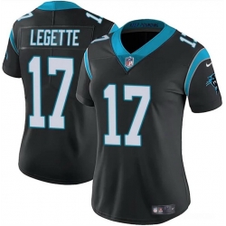 Women Carolina Panthers 17 Xavier Legette Black Vapor Stitched Jersey