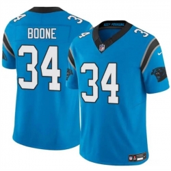 Youth Carolina Panthers 34 Mike Boone Blue 2024 F U S E  Vapor Limited Stitched Football Jersey