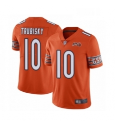 Youth Chicago Bears 10 Mitchell Trubisky Orange Alternate 100th Season Limited Football Jersey