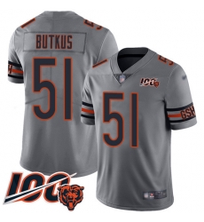 Youth Chicago Bears 51 Dick Butkus Limited Silver Inverted Legend 100th Season Football Jersey