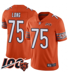 Youth Chicago Bears 75 Kyle Long Orange Alternate 100th Season Limited Football Jersey