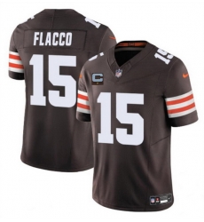 Men Cleveland Browns 15 Joe Flacco Brown 2025 F U S E  With 1 Star C Patch Vapor Limited Stitched Football Jersey Men Cleveland Browns 15 Joe Flacco Brown 2025 F U S E  With 1 Star C Patch Vapor Limited Stitched Football Jersey