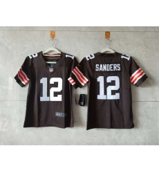 Women Cleveland Browns 12 Shedeur Sanders Brown 2024 Stitched Jersey 
