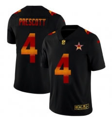 Dallas Cowboys 4 Dak Prescott Men Black Nike Red Orange Stripe Vapor Limited NFL Jersey