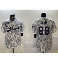 Men Dallas Cowboys 88 CeeDee Lamb 2024 Arctic Camo Salute To Service Stitched Baseball Jersey 7