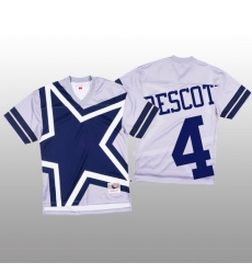 NFL Dallas Cowboys 4 Dak Prescott White Men Mitchell  26 Nell Big Face Fashion Limited NFL Jersey