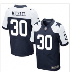 Nike Dallas Cowboys #30 Christine Michael Navy Blue Thanksgiving Throwback Mens Stitched NFL Elite Jersey