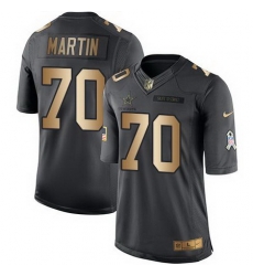 Nike Cowboys #70 Zack Martin Black Youth Stitched NFL Limited Gold Salute to Service Jersey