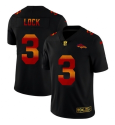 Denver Broncos 3 Drew Lock Men Black Nike Red Orange Stripe Vapor Limited NFL Jersey