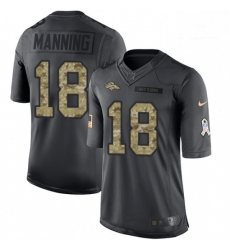 Men Nike Denver Broncos 18 Peyton Manning Limited Black 2016 Salute to Service NFL Jersey