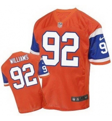 Nike Broncos #92 Sylvester Williams Orange Throwback Mens Stitched NFL Elite Jersey