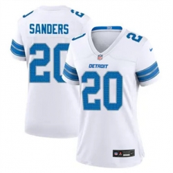 Women Detroit Lions 20 Barry Sanders White 2nd Alternate Stitched Jersey