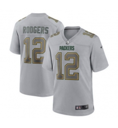 Men Green Bay Packers 12 Aaron Rodgers Gray Atmosphere Fashion Stitched Game Jersey