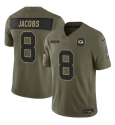 Men Green Bay Packers 8 Josh Jacobs Olive 2025 F U S E  Salute to Service Limited Stitched Football Jersey Men Green Bay Packers 8 Josh Jacobs Olive 2025 F U S E  Salute to Service Limited Stitched Football Jersey