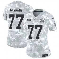 Women Green Bay Packers 77 Jordan Morgan 2024 F U S E Arctic Camo Salute To Service Limited Stitched Football Jersey