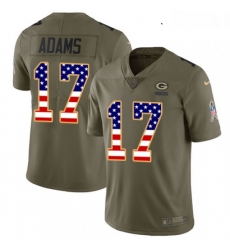 Youth Nike Green Bay Packers 17 Davante Adams Limited OliveUSA Flag 2017 Salute to Service NFL Jersey