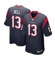 Men Houston Texans 13 Tank Dell Navy Stitched Game Jersey