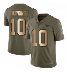 Men Nike Houston Texans 10 DeAndre Hopkins Limited OliveGold 2017 Salute to Service NFL Jersey